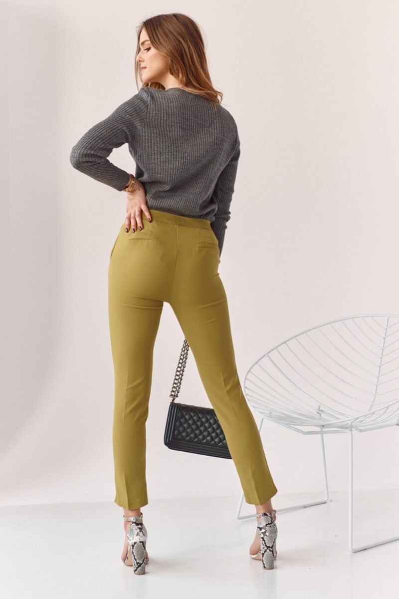 Elegantné rovné dámske nohavice | Zelená