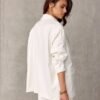 Elegantné biele oversize dámske sako