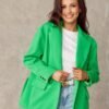 Elegantné zelené oversize dámske sako