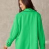 Elegantné zelené oversize dámske sako
